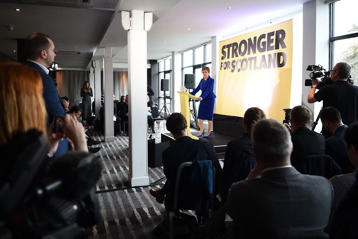 Scotland's First Minister Nicola Sturgeon holds a press conference in Edinburgh on November 23, 2022.