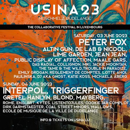 Das Line-up des diesjährigen Usina Festivals. Peter Fox steht samstags als Headliner auf dem Programm.