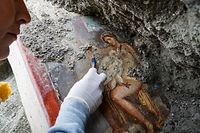 Leda und der Schwan: Das Fresko wurde am vergangenen Freitag in Pompeji entdeckt. 
