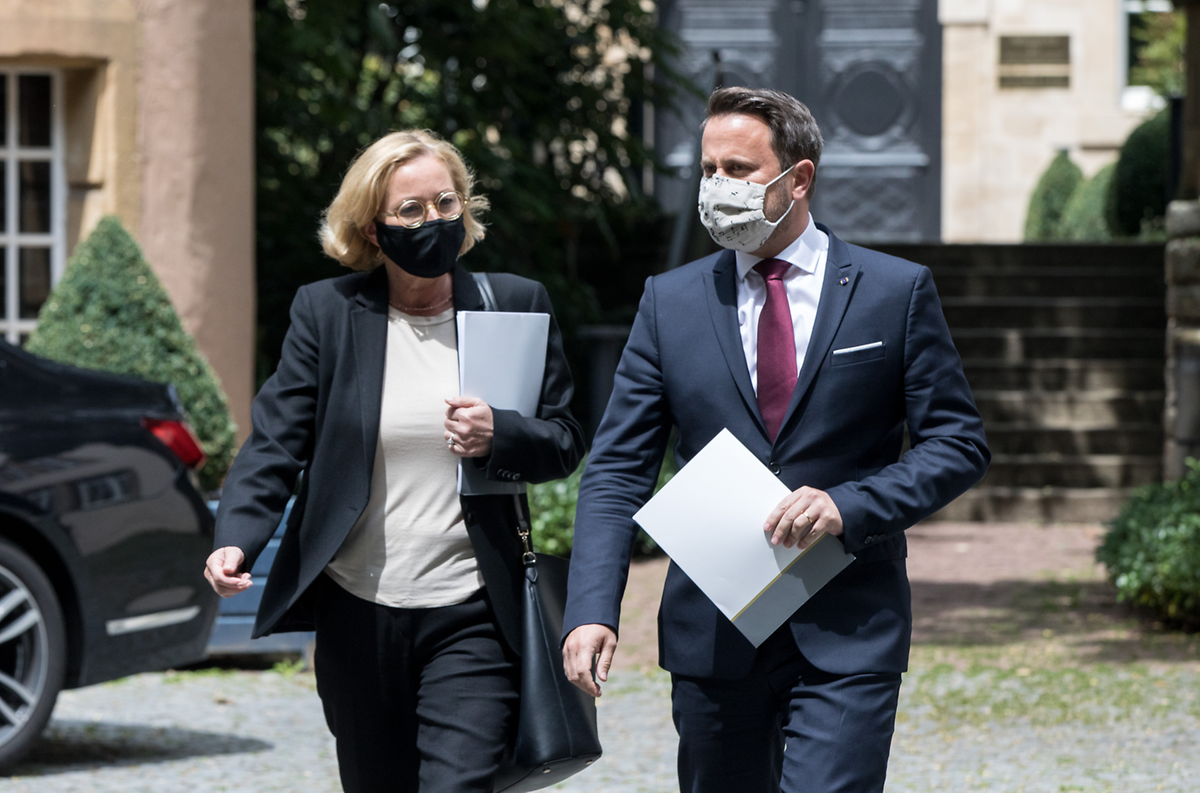 Prime Minister Xavier Bettel and Health Minister Paulette Lenert in August Photo: Guy Jallay