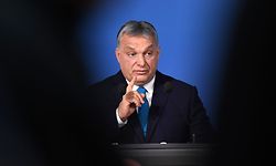 Hungarian Prime Minister Viktor Orban speaks during the first regular government press conference of the year on January 10, 2019 in Budapest. (Photo by ATTILA KISBENEDEK / AFP)