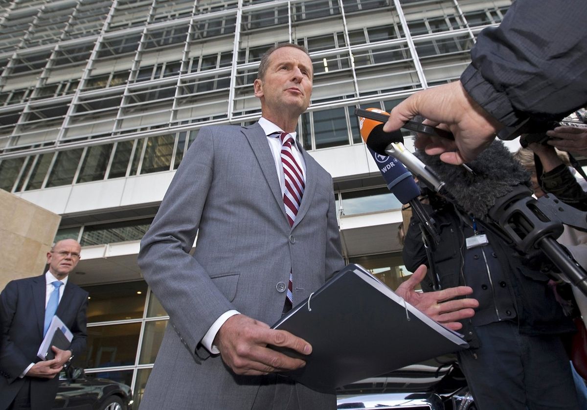 VW-Markenchef Herbert Diess bei seiner Ankunft in Brüssel.