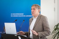 Politik, Pressekonferenz Minister Francois Bausch zu Militär Satelit LUXEOSys, foto: Lex Kleren/Luxemburger Wort