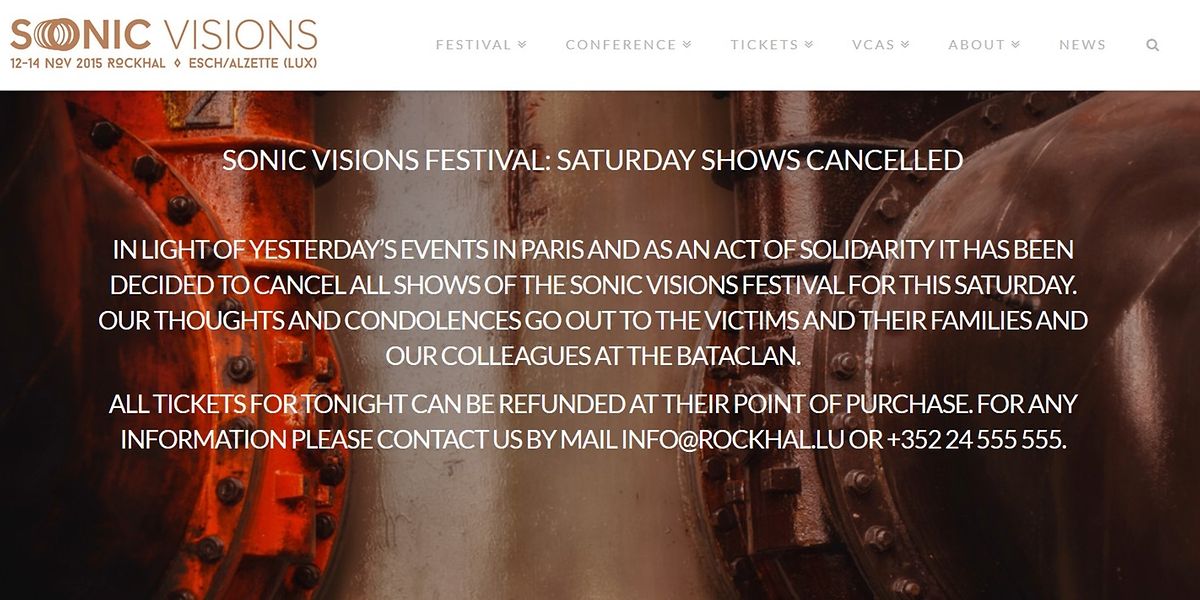 Auf seiner Internetseite kündigte das Festival die Absage an. 