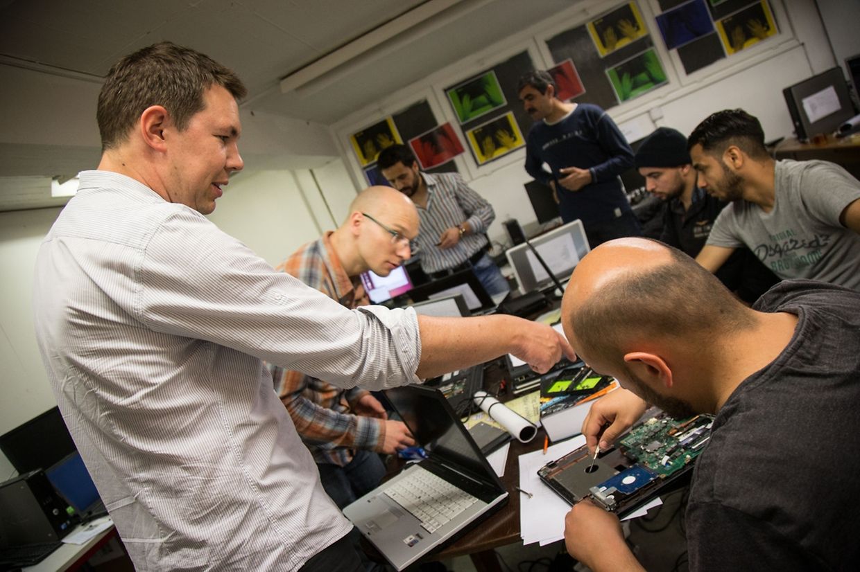 L'atelier de recyclage d'ordinateurs