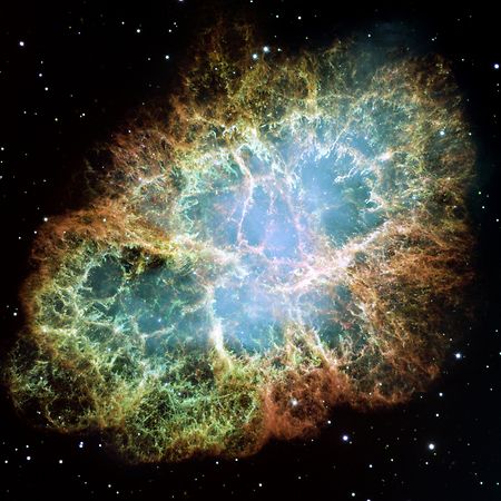 Eine Supernova-Explosionswolke im Sternbild Stier, aufgenommen vom "Hubble"-Weltraumteleskop. 