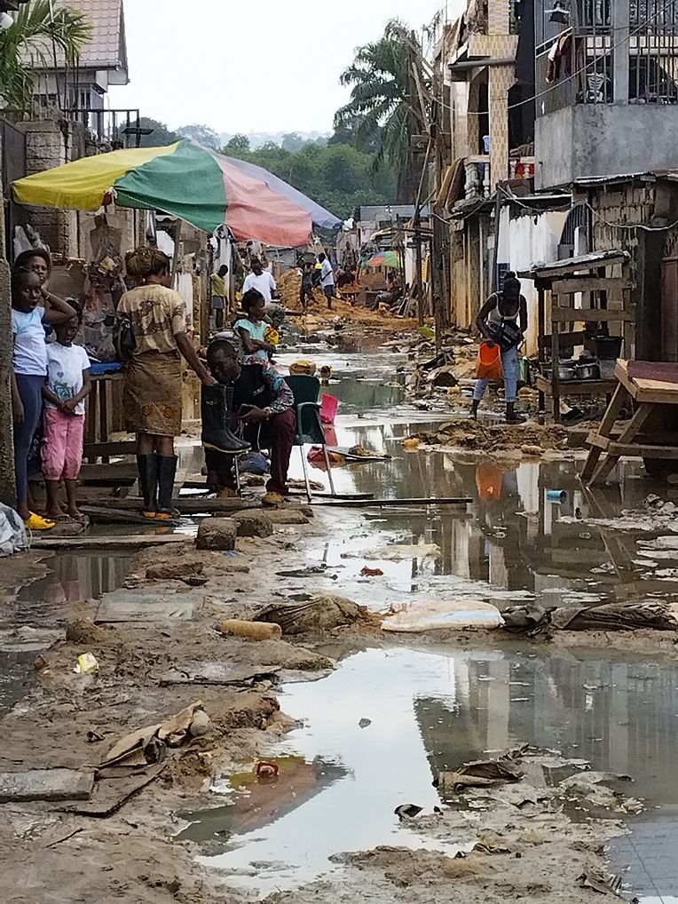Entire neighborhoods of Kinshasa were flooded.