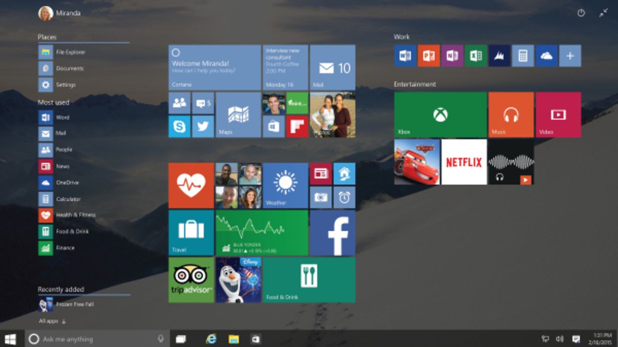 Windows 10 bringt endlich das von vielen vermisste Startmenü zurück - in einer erneuerten Form.