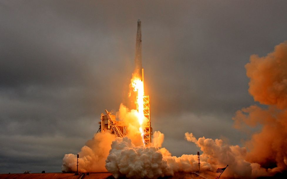 SpaceX Falcon 9 Rocket takes off