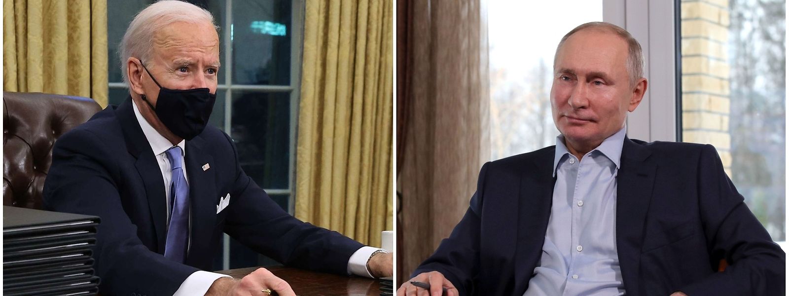 Es war das erste Telefonat zwischen Joe Biden (l.) und Wladimir Putin nach Bidens Amtsantritt.