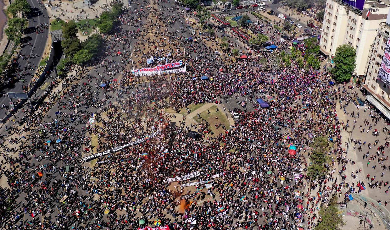 Protesto no Chile 