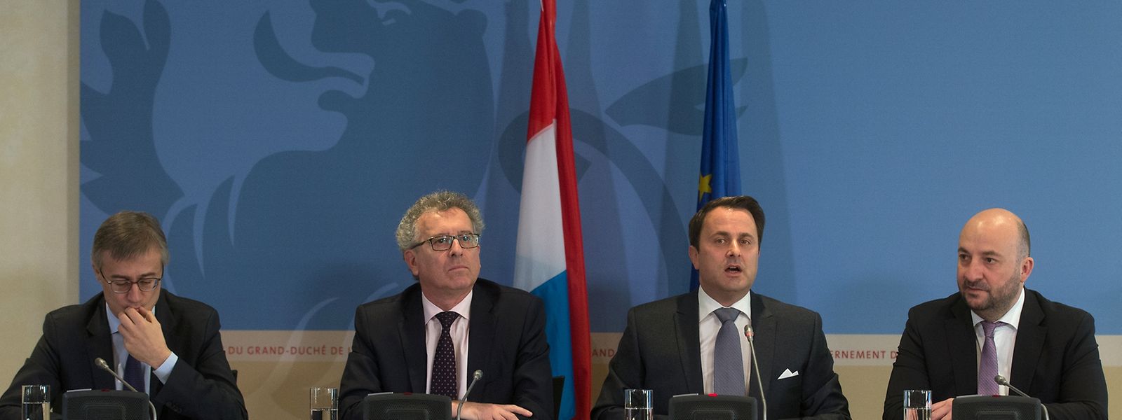 Félix Braz, Pierre Gramegna, Xavier Bettel und Etienne Schneider (v.l.n.r) stellten die Neuerungen vor.