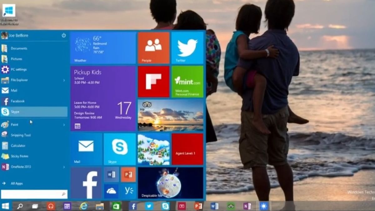 Sowohl das Start-Menü als auch die Icons werden als Bedienelemente bei Windows 10 eingesetzt.