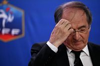 (FILES) In this file photo taken on December 10, 2015 President of the French Football Federation (FFF), Noel Le Graet gestures as he speaks during a press conference at the FFF headquarters in Paris. - French Football Federation president Noel Le Graet announced to the executive committee that is stepping down, on February 28, 2023. Le Graet, 81, was in the firing line as the FFF was audited following controversial comments he made about Zinedine Zidane which have led to a barrage of criticism and calls for him to resign, as well as accusations made against him late last year that he had mistreated employees at the Paris-based body. (Photo by FRANCK FIFE / AFP)