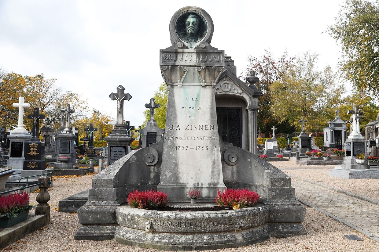 O monumento em memória de Jean-Antoine Zinnen, que compôs "Ons Heemecht", o hino nacional do Luxemburgo.