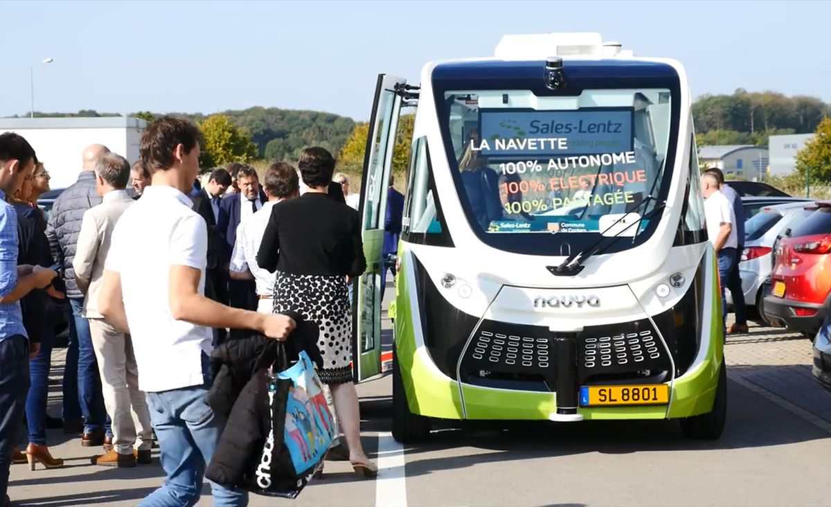 The driverless bus service being tested in Contern Photo: Video screen grab