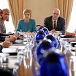 Scotland's First Minister and Leader of the Scottish National Party (SNP), Nicola Sturgeon (6L), chairs an emergency Cabinet meeting at Bute House in Edinburgh, Scotland on June 25, 2016, following the pro-Brexit result of the UK's EU referendum vote.
The result of Britain's June 23 referendum vote to leave the European Union (EU) has pitted parents against children, cities against rural areas, north against south and university graduates against those with fewer qualifications. London, Scotland and Northern Ireland voted to remain in the EU but Wales and large swathes of England, particularly former industrial hubs in the north with many disaffected workers, backed a Brexit. / AFP PHOTO / POOL / Jane Barlow