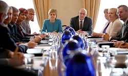 Scotland's First Minister and Leader of the Scottish National Party (SNP), Nicola Sturgeon (6L), chairs an emergency Cabinet meeting at Bute House in Edinburgh, Scotland on June 25, 2016, following the pro-Brexit result of the UK's EU referendum vote.
The result of Britain's June 23 referendum vote to leave the European Union (EU) has pitted parents against children, cities against rural areas, north against south and university graduates against those with fewer qualifications. London, Scotland and Northern Ireland voted to remain in the EU but Wales and large swathes of England, particularly former industrial hubs in the north with many disaffected workers, backed a Brexit. / AFP PHOTO / POOL / Jane Barlow