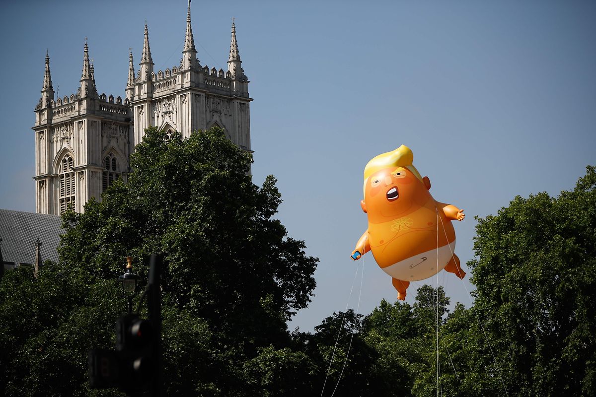 Trump wurde bei seiner Staatsvisite im Juli ebenfalls mit einem Ballon in London empfangen. 