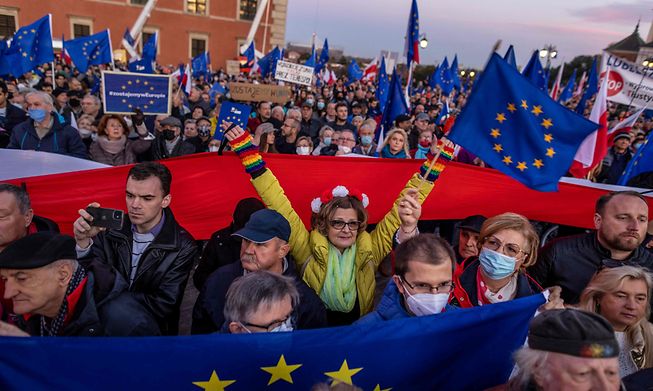 Polish protesters took to the street in October in defence of the EU