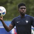 Football Soccer - Euro 2016 - France's Training - Domaine de Montjoye, Clairefontaine, France - 29/6/16 - France's Samuel Umtiti during training.  REUTERS/Charles Platiau