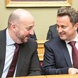 IPO , Chamber , Regierungserklärung Gambia II , Regierung DP-LSAP_Dei Greng , Xavier Bettel stellt Koaltionsabkommen vor , Etienne Schneider , Xavier Bettel vlnr Foto:Guy Jallay/Luxemburger Wort