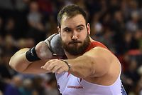 Luxembourg's Bob Bertemes competes in the mens shot put final at the 2019 European Athletics Indoor Championships in Glasgow on March 1, 2019. (Photo by ANDY BUCHANAN / AFP)