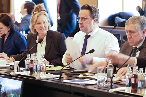 03.03.2023 Tripartite Verhandlungen Schloss Senningen , Luxemburg , Regierung . Xavier Bettel , Regierungsmitglieder  Foto: Marc Wilwert / Luxemburger Wort