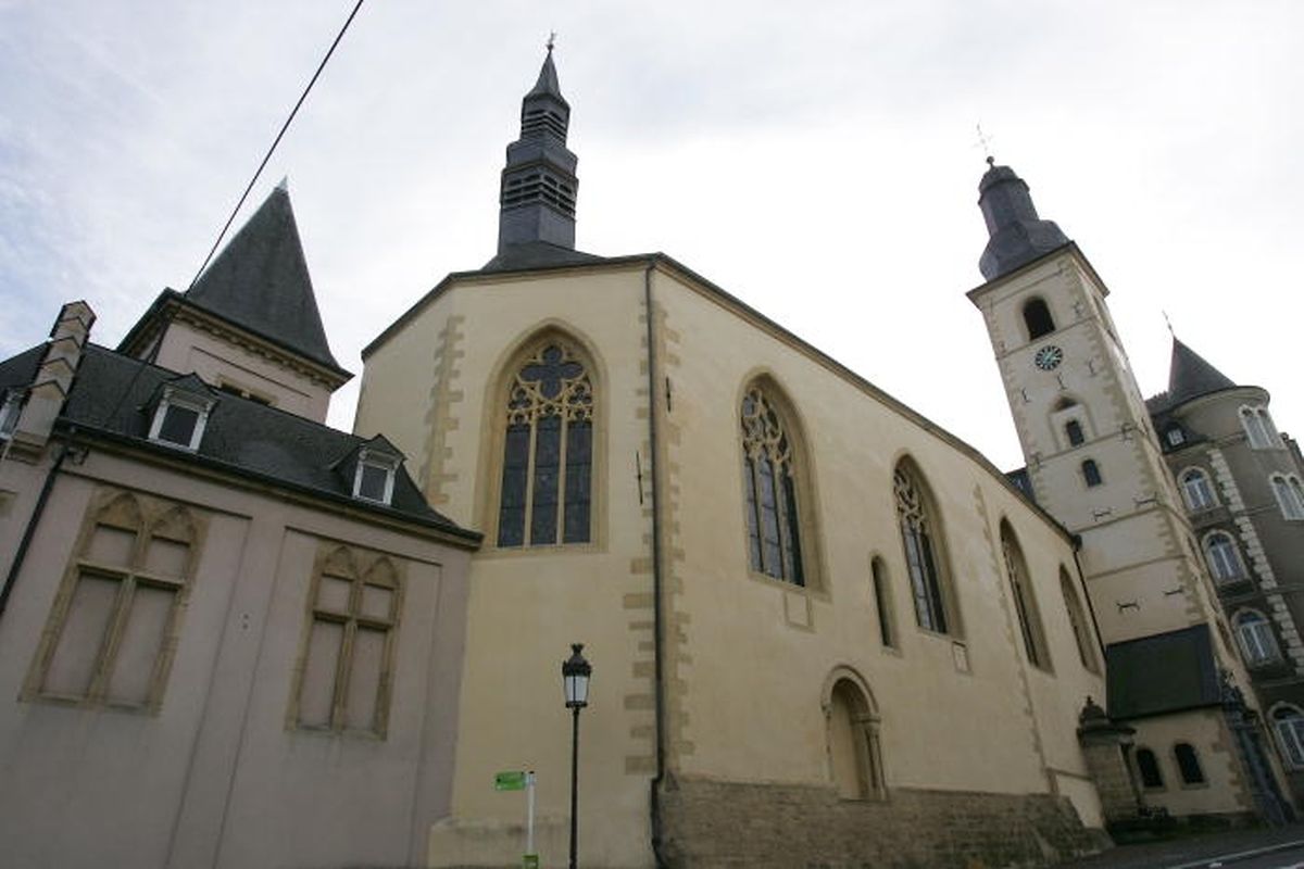 The iconic St Micheal's church whose stained glass windows recount the religious history of Luxembourg City