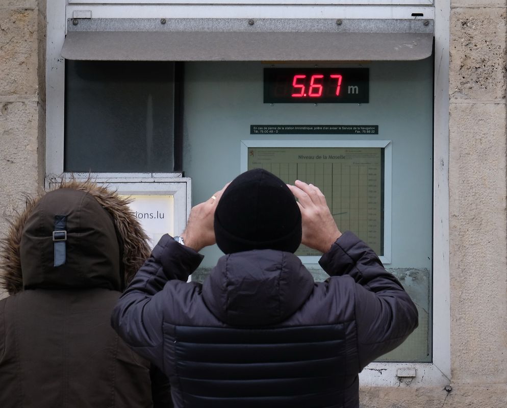 Das Hochwasser in Remich am Sonntagmorgen.