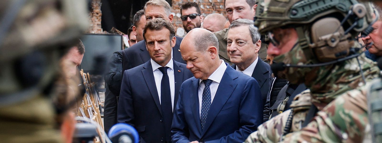 Draghi, Macron und Scholz besichtigten am Donnerstag Irpin.