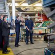 Transportation Minister François Bausch (second from left), Cargolux CEO Richard Forson (third from left) and Grand Duke Henri (centre) inspect the state's investment in Cargolux during a tour of the cargo airlines maintenance hangar in February