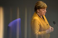 German Chancellor Angela Merkel is pictured during question time at the Bundestag (lower house of parliament) in Berlin on March 24, 2021. - Merkel had admitted before that a plan for a strict Easter virus shutdown was a "mistake" after agreeing with regional leaders to reverse the measure. "This mistake is mine alone," Merkel told reporters in Berlin, adding that she bore "the ultimate responsibility" for the decision, which had led to fierce criticism. (Photo by Tobias SCHWARZ / AFP)
