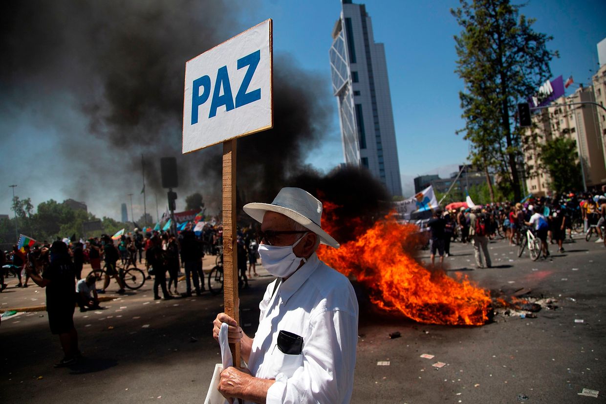 Protesto no Chile 