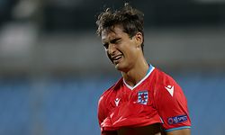 Dirk Carlson (Luxemburg #13) ist enttaeuscht, frustriert, Entaeuschung, Frust, Emotionen nach Gegentor/ Fussball, UEFA Nations League 2020/21, Saison 2020-2021, 2. Spieltag, Gruppe C / 08.09.2020 /Luxemburg - Montenegro (Luxembourg vs Montenegro) / Stade Josy Barthel, Luxemburg /Foto: Ben Majerus