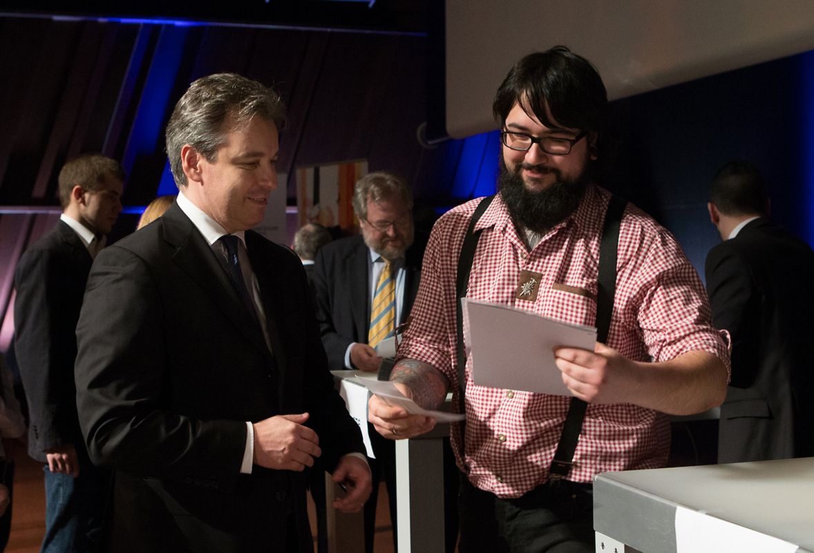 Remise des diplomes CATP/CITP/DAP et Promotion du Travail par le Ministre Claude Meisch a la Philarmonie, Luxembourg, le 01 Mars 2015. Photo: Chris Karaba