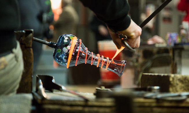 Glass carving factory in Venice, Italy
