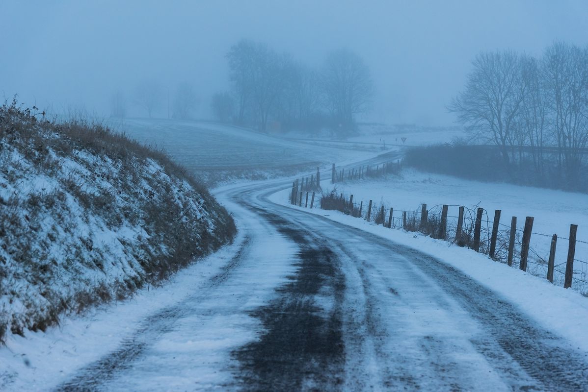 Rullingen und Büderscheid am Morgen bei Minus drei Grad und vier bis sechs Zentimeter Schnee. 
