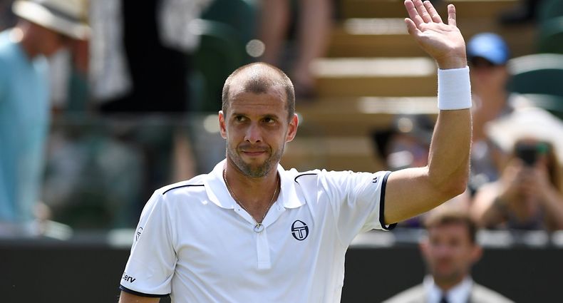 Tennis - Wimbledon - London, Britain - July 7, 2017   Luxembourg’s Gilles Muller celebrates winning the third round match against Great Britain’s Aljaz Bedene   REUTERS/Tony O'Brien