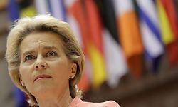 European Commission President Ursula Von Der Leyen  addresses her first state of the union speech during a plenary session at the European Union Parliament in Brussels on September 16, 2020. (Photo by OLIVIER HOSLET / POOL / AFP)