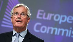 EU's Brexit negotiator Michel Barnier gives a press conference after a Brexit negotiations meeting, at the EU Commission, in Brussels on June 5, 2020. - Britain on June 5, 2020, said there had been little movement in the latest round of post-Brexit trade talks, calling for both sides to double down and speed up negotiations to secure a deal. (Photo by YVES HERMAN / POOL / AFP)