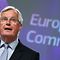 EU's Brexit negotiator Michel Barnier gives a press conference after a Brexit negotiations meeting, at the EU Commission, in Brussels on June 5, 2020. - Britain on June 5, 2020, said there had been little movement in the latest round of post-Brexit trade talks, calling for both sides to double down and speed up negotiations to secure a deal. (Photo by YVES HERMAN / POOL / AFP)