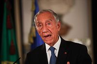 Portuguese President Marcelo Rebelo de Sousa holds a televised address to the nation to call legislative polls for January 30, 2022, at the Belem Palace in Lisbon on November 4, 2021. (Photo by CARLOS COSTA / AFP)