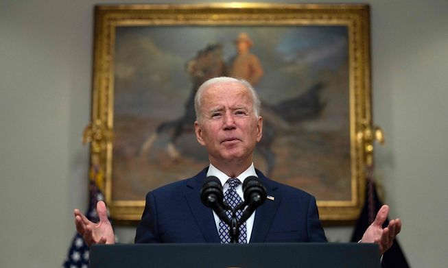 US President Joe Biden speaks about the ongoing evacuation of Afghanistan from the White House in Washington