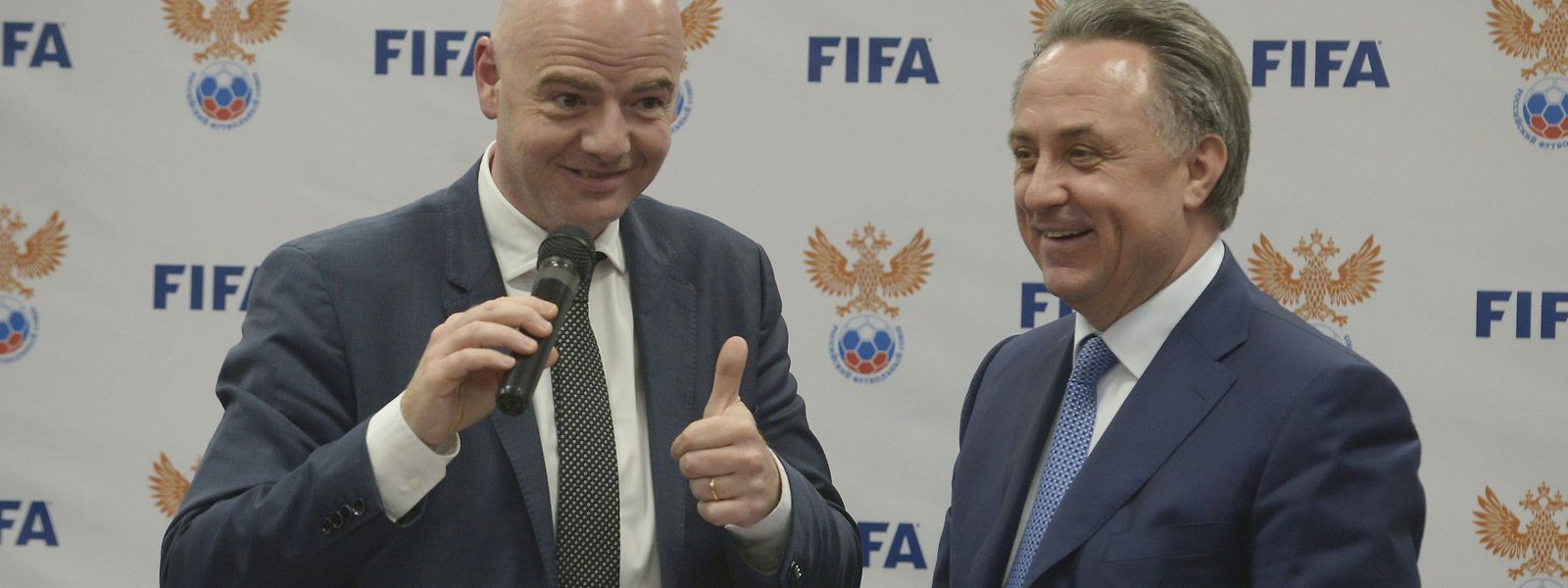 Fifa-Präsident Gianni Infantino (l.) mit Russlands Sportminister Vitaly Mutko.