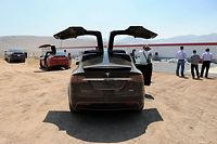 Members of the media tour the Tesla Gigafactory which will produce batteries for the electric carmaker in Sparks, Nevada, U.S. July 26, 2016.  REUTERS/James Glover II
