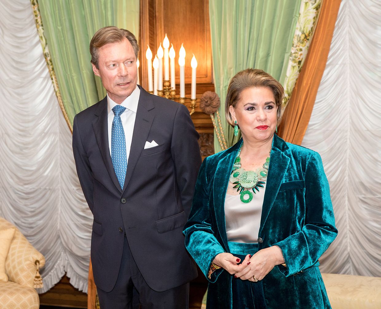 Neujahrsempfang 2019: Großherzog Henri und Großherzogin Maria teresa begrüßen die Angeordneten.