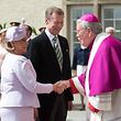 Nationalfeiertag 2018. Grossherzogin Maria Theresa und Grossherzog Henri werden von Erzbischof Jean Claude Hollerich empfangen. Tedeum. Photo: Guy Wolff