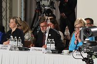 (de g. à dr.) n.c. ; Franz Fayot, ministre de la Coopération et de l’Action humanitaire ; Ingrida Šimonytė ; Premier ministre de la Lituanie