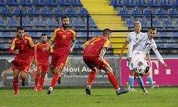 Danel Sinani (Luxemburg #9) erzielt das Tor zum 1:2 / Fussball, UEFA Nations League 2020/21, Saison 2020-2021, 4. Spieltag, Gruppe C / 13.10.2020 /Montenegro - Luxemburg (Crna Gore vs Luxembourg) / Stadion pod Goricom, Podgorica /Foto: Ben Majerus